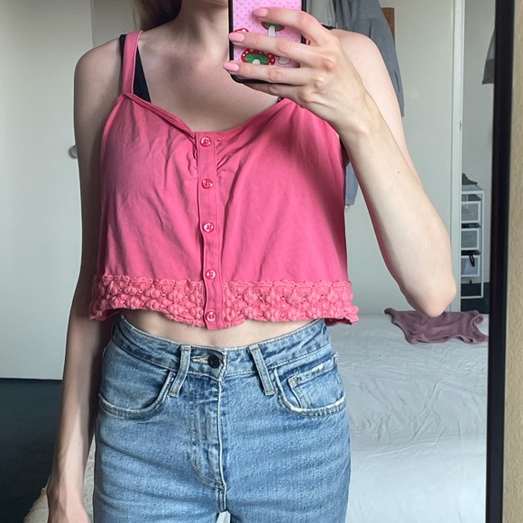 Pink Cropped Tank - Picture 3 of 8